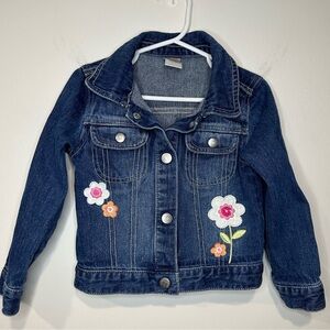 Gymboree Floral Embroidery Denim Jean Jacket